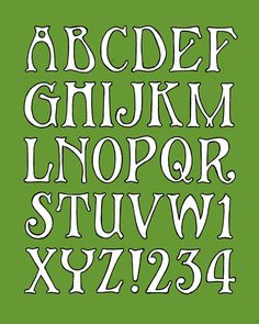 the upper and lower letters are in white on a green background, with black lettering