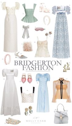 Bridgerton Fashion Inspiration | Regency Dresses & Pastel Frocks | Molly Carr Photography Bridgerton Fashion, Dresses Pastel, Regency Dresses, Bridgerton Inspired, Regency Era Fashion, Pastel Design, Casual Attire For Women, Regency Dress, Regency Fashion