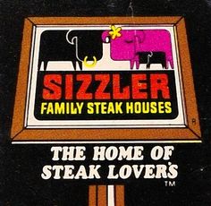 the label for sizzler family steak houses, which is also available in stores