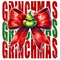 an image of the grin's christmas bow on a t - shirt that says grou