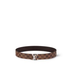 LOUIS VUITTON® - Lv Initiales 40mm Reversible Belt - Brown Belt Collection, Belt Luxury, Classic Belt, Belt Brown, Belt Style, Reversible Belt, Louis Vuitton Official, Damier Ebene, Men's Collection