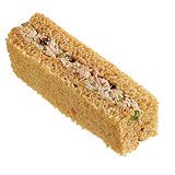 an image of a sandwich made out of bread and nuts on it's side