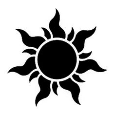 a black and white image of a sun