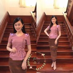 LAOS/THAI TRADITIONAL SILK BLOUSE SHIRTS - THAI TRADITIONAL CLOTHING AND DRESS Thai Silk Dresses Modern, Thai Traditional Clothing, Laos Clothing, Thai Silk Dresses, Myanmar Clothes, Thai Silk, Myanmar Dress Design, Myanmar Dress, Silk Dresses