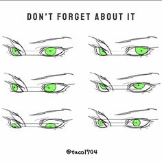 how to draw an anime eye step by step with the eyes in different positions and colors