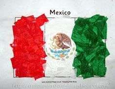 the mexican flag is made out of tissue paper