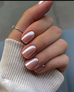 Pink Chrome Nails, Casual Nails, Metallic Nails, Bride Nails, White Nail, Neutral Nails, Bridal Nails, Classy Nails, Chic Nails