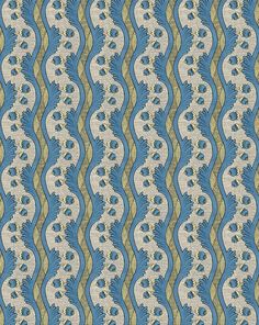 a blue and green pattern with wavy lines