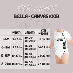 Baby Clothing Size Chart, Baby Clothes Size Chart, Baby Shorts, Clothing Size Chart, Baby Clothing, Download File, Bella Canvas, Mockup, Baby Clothes