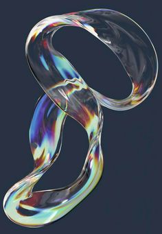 an abstract glass sculpture on a black background with the letter e in it's center