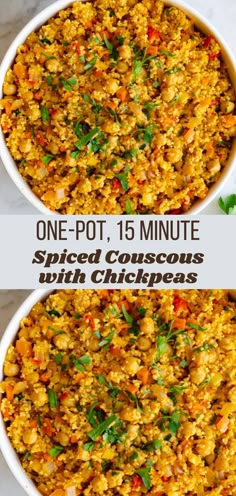 one pot, 15 minute spiced couscous with chickpeas and parsley