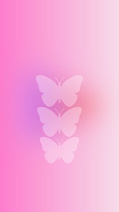 a pink and white background with three butterflies on the left side of the image, which is slightly blurry