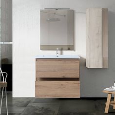 This bathroom cabinet with two-drawer design, provides spacious storage space so that you can place your bathroom supplies as you like. With a strong modern style, it could refreshes your living space so that you can enjoy every pleasant morning and make your day full of energy. Forclover Floating Soft-Closing Drawers 24-in Imitative Oak Single Sink Floating Bathroom Vanity with White Ceramic Top in Brown | QNM-0724-IMO Bathroom Vanity With Sink, Dirty Clothes Basket, Plywood Cabinets, Sink Top, Drawer Design, Single Sink Bathroom Vanity, Bathroom Vanity Tops