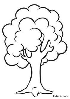 a drawing of a tree with leaves on the top and bottom, in black and white