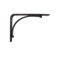 a black shelf bracket on a white background