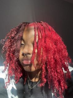 Burgundy Locs Black Women, Locs Colors, Burgundy Locs, Red Locs, Dreadlocks Hair Care, Red Dreads, Black Hairstyle, Cute Hair Colors, Short Locs Hairstyles