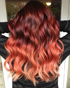 Red Ombre Hair Color, Fire Red Hair, Winter Hair Colors, Rambut Brunette, Pulp Riot Hair