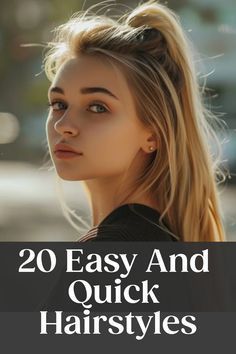 Diy Easy Hairstyles For Long Hair, Long Hair Ideas For School, One Hand Hairstyles, Quick 5 Minute Hairstyles, Pretty Quick Hairstyles, 3 Minute Hairstyles, Simple Hairstyle Straight Hair, Easy Casual Updos For Medium Hair Simple, Easy Half Back Hairstyles