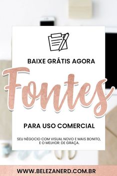 a sign that says fontes para uso comercial on the side of a desk