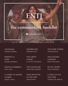 the poster for entj's upcoming show, the commander's booklist