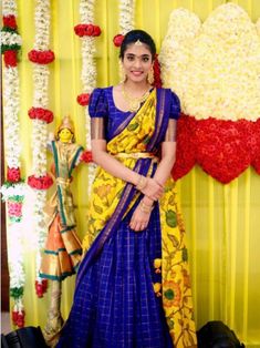 Mangalgiri Half Saree Designs, Latest Langa Voni Designs, Mangalgiri Pattu Dresses, Mangalgiri Pattu Lehenga, Paavadai Satai, South Indian Lehenga Half Saree, Kalamkari Half Saree Designs, Kalamkari Langa Voni, Kalamkari Lehengas