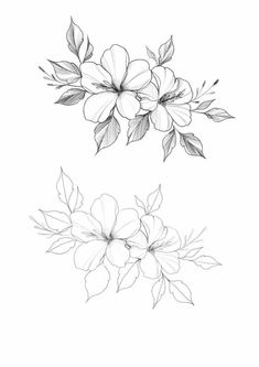 some flowers and leaves are drawn in pencil on a white paper with the words, i love