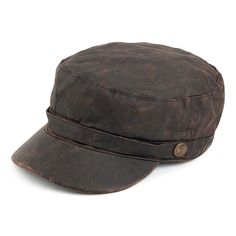 Jaxon & James Weathered Cotton Army Cap II - Brown Hats And Caps, Trilby Hat, Large Image, Cotton Hat, Flat Cap