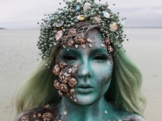 Mermaid Headdress, Scary Mermaid, Halloween Makeup Artist, Mermaid Headpiece, Mermaid Headband, Marine Creatures