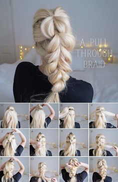 Easy Work Hairstyles, Sanggul Modern, Skirt Diy, Pull Through Braid, Braided Hairstyles Easy, Pull Through, Box Braids Hairstyles, Homecoming Hairstyles, Hair Dos