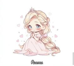 a drawing of a princess sitting on the ground