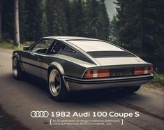 an advertisement for the audi 100 coupe