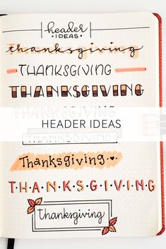 two notebooks with thanksgiving writing on them