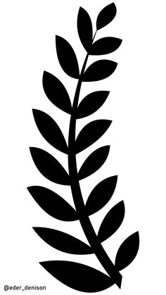 a black and white silhouette of a leaf