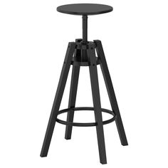 a black stool with an adjustable seat