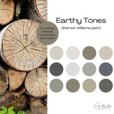 the earthy tones are used to create this color scheme for wood and other materials