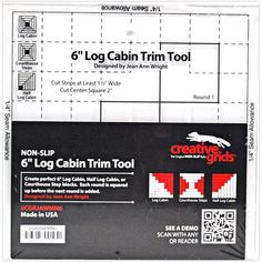 the 6 log cabin trim tool is shown in this package, with instructions on how to use it