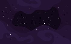 the night sky is filled with stars and swirly clouds, as well as dark purple hues