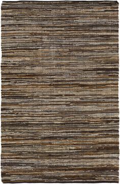 an area rug with brown and black stripes on the bottom, in various sizes and colors