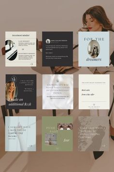 a collage of different types of business cards and brochures on top of each other