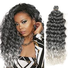 PRICES MAY VARY. 1.Hair Material:Ocean Wave Crochet Braids Hair Extensions made with human friendly heat resistant synthetic fiber. 2.Hair Features:The ocean wave hair is Smooth, Soft, Durable & Natural Texture, Light -Comfortable to Wear, long lasting ocean wave synthetic braid hair Easy to wash and care. 3.Hair Advantages:Our ocean wave crochet braid hair is Quick to Install, braid & Easy Styling. 4.Hair Length: 18 inch&24 inch Color:1B,T27 T27/613,TGREY Package: 5packs/Lot, 90g/pack&120g/pack