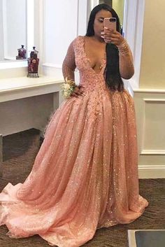 Ball Gown Long Sleeve, Sparkly Ball Gown, Plus Prom Dresses, Gown Long Sleeve, Prom Dresses Plus Size, Prom Dresses Plus, Plus Size Prom Dress, Girl Prom, Prom Dress Inspo