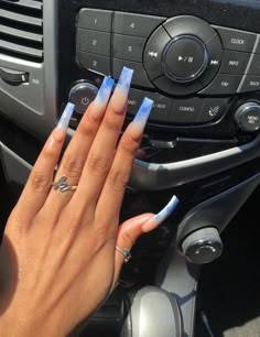 Nail Long, Blue Acrylic Nails, Drip Nails, Ombre Acrylic Nails, Edgy Nails, Long Acrylic Nails Coffin, Blue Nail, Long Square Acrylic Nails, Acrylic Nails Coffin Short