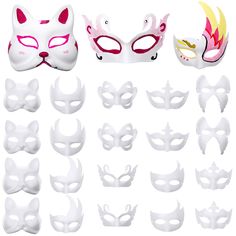 PRICES MAY VARY. Sufficient Quantity: you will receive 50 pieces of DIY white masks, enough to meet most of your DIY painting needs, there are 10 different styles of DIY masks, including cats, butterflies, foxes, crowns, etc., you can freely paint on the masks, doodle your favorite colors or patterns, and share them with your family and friends Inspire Creativity: let these blank paper masks be your canvas, let your imagination run free, you can create, decorate and develop your artistic skills Masquerade Masks Diy, Masquerade Mask Diy, White Masks, Mask For Halloween, Blank Mask, Paper Masks, Diy Masks, Unique Masks, Masks Diy