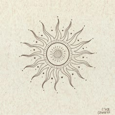 a drawing of a sun on a white background