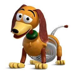 a cartoon dog with big eyes and ears on it's back legs, standing in front of a white background