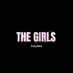 the girls font with pink letters on black background