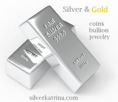 two silver bars sitting side by side with the words silver & gold written on them