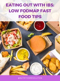 Eating Out with IBS: Low FODMAP Fast Food Tips Low Fodmap Fast Food, Low Fodmap Fast Food Options, Fast Food Burger, Nutrition Therapy, Burger Pizza, Functional Nutrition, Food Burger