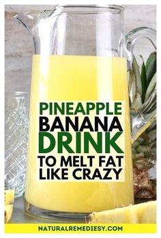 Pineapple Water, Banana Drinks, Pineapple Drinks, Burn Stomach Fat, Detoxify Your Body, Stomach Fat