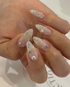 Cottagecore Nails, Pretty Gel Nails, Really Cute Nails, Pearl Nails, Soft Nails, Kawaii Nails, Elegant Nails, Fire Nails, Dream Nails